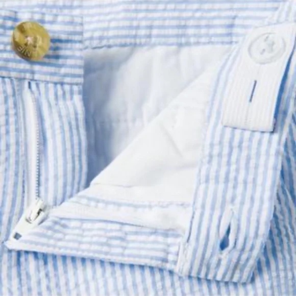 Janie and Jack Sky Blue Stripe Seersucker Pant Sizes: 3-6M 12-18M - Picture 3 of 3